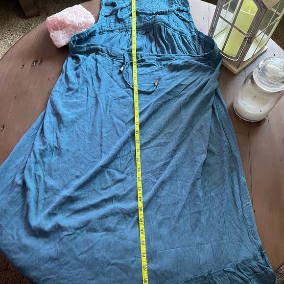 Simple Blue Sleeveless Dress with stretchy top - Picture 5 of 6